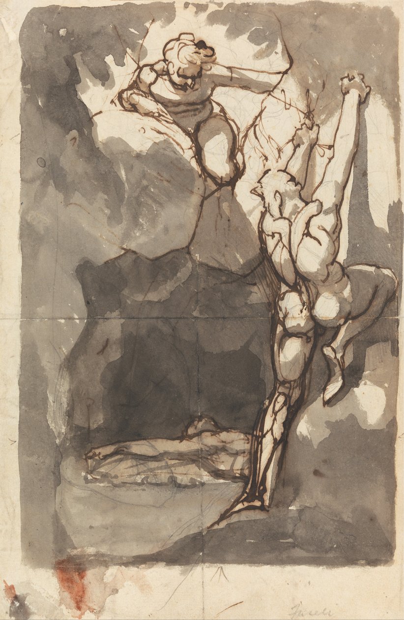 Studie für das Auffinden der Leiche von Bassanio von Johann Heinrich Füssli