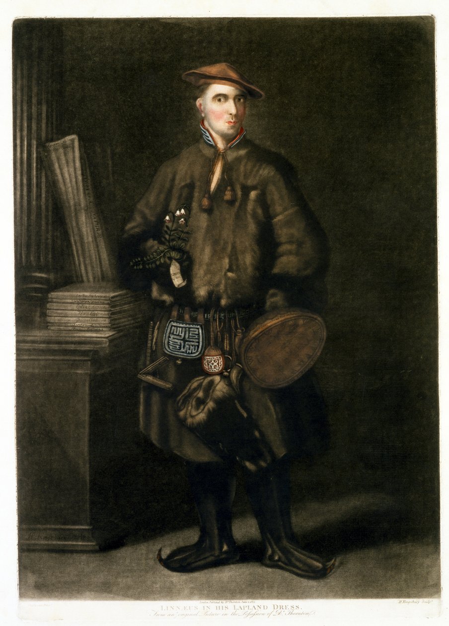 Carolus Linnaeus, in lappländischer Tracht, veröffentlicht 1805 von Henry Kingsbury