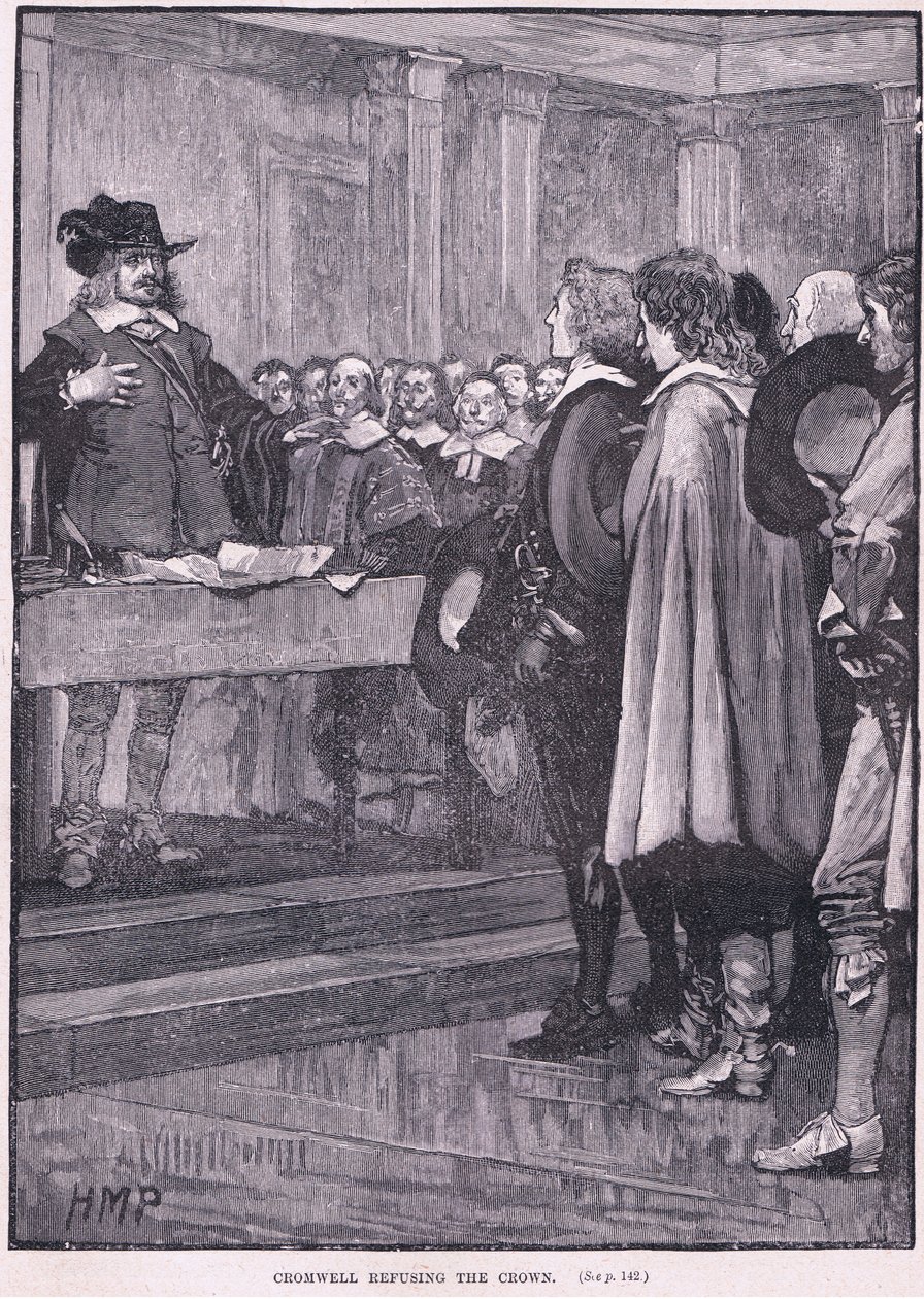 Cromwell lehnt die Krone ab, 1657 von Henry Marriott Paget