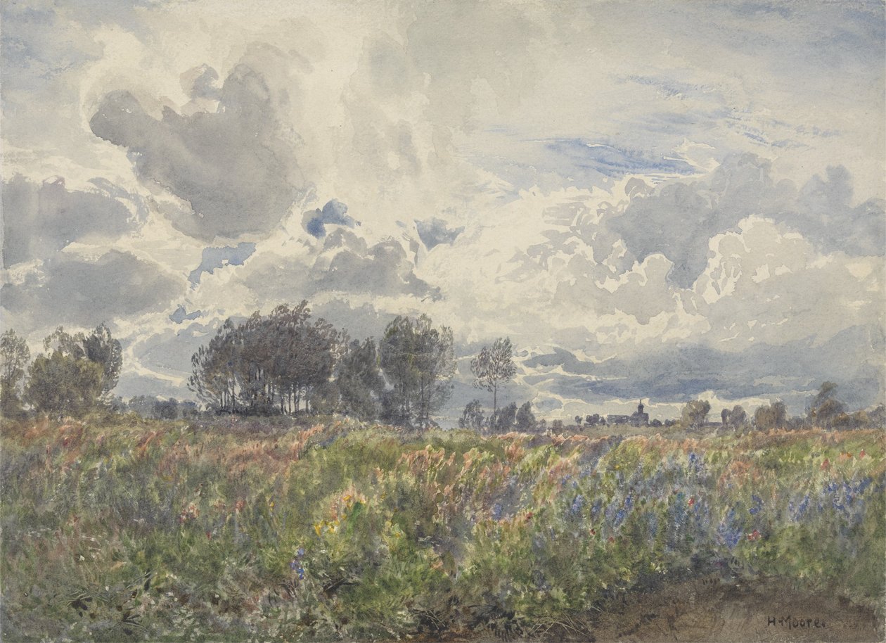 Regnerischer Juni, Picardie, ca. 1870 von Henry Moore