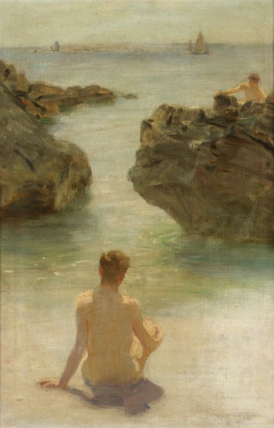 Junge am Strand von Henry Scott Tuke
