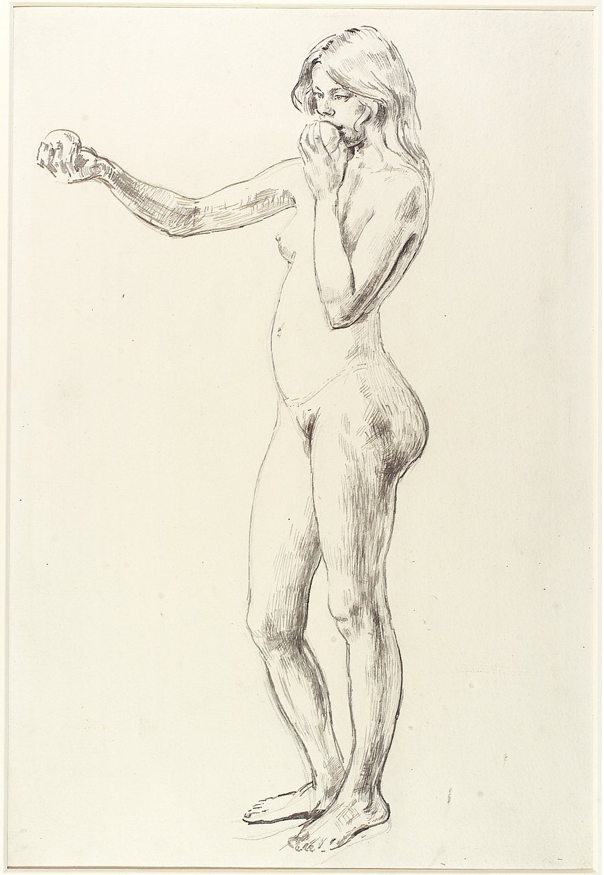 Stehendes nacktes Mädchen von Henry Tonks