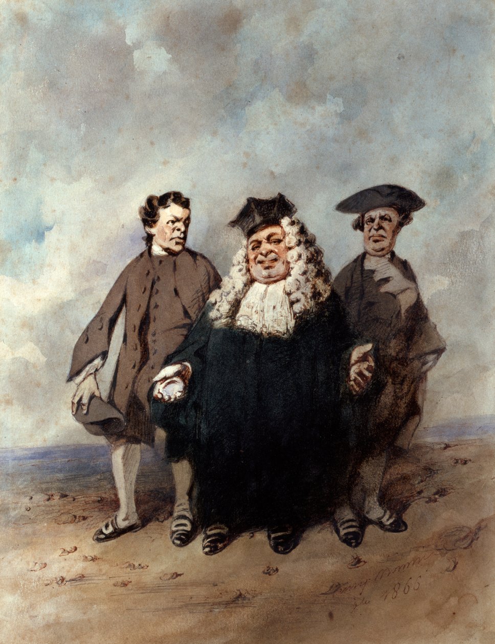 Der Richter und die Streitparteien, 1866 von Henry Bonaventure Monnier