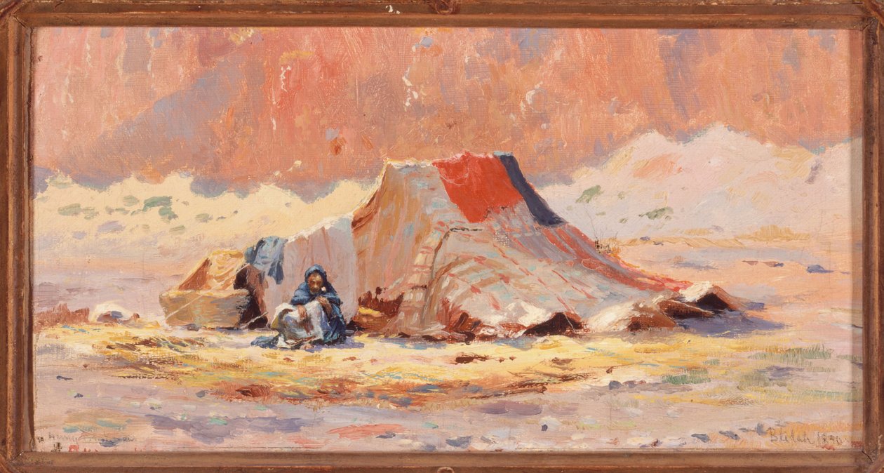 Arabisches Zelt in der Wüste bei Blidah von Henry Brokman Knudsen