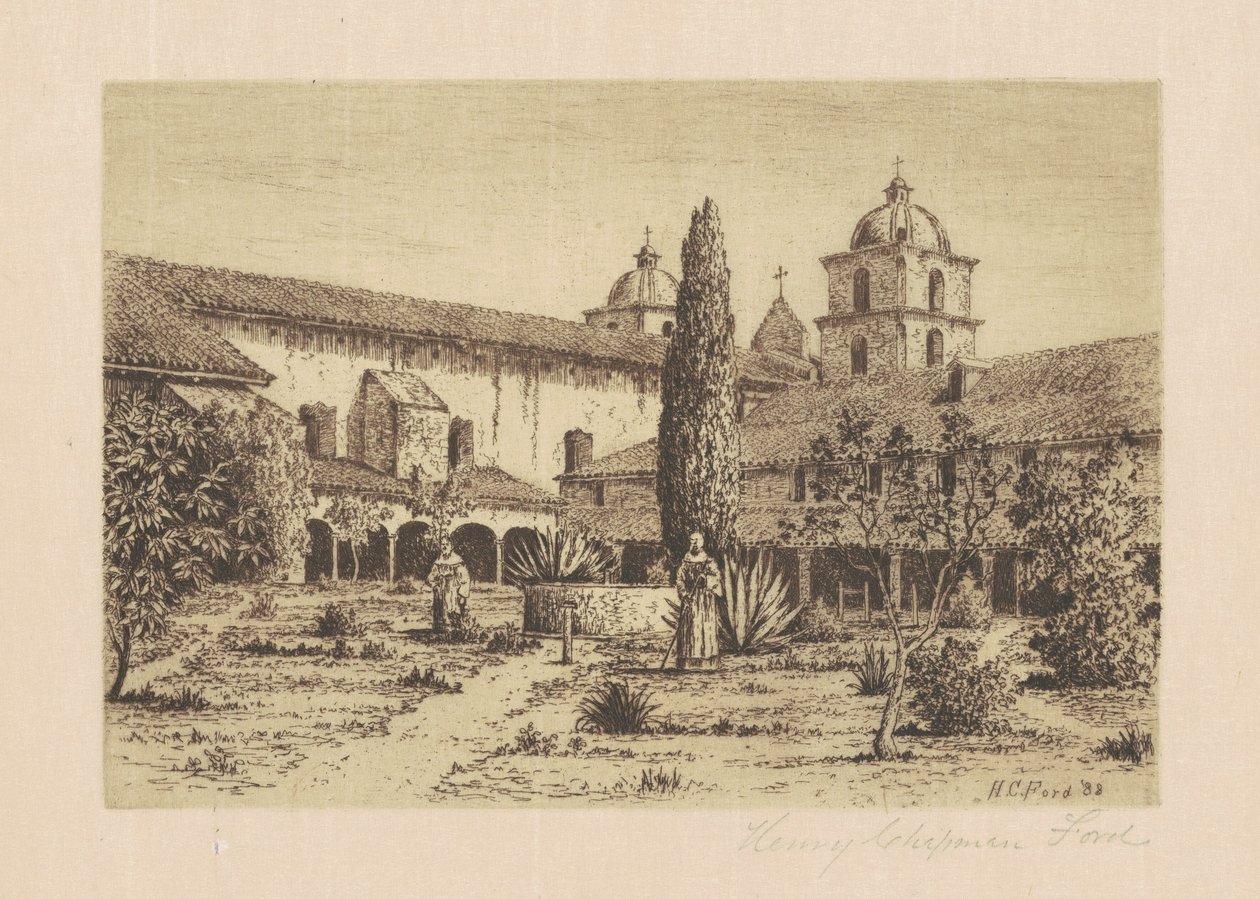 Garten, Mission Santa Barbara, 1888 von Henry Chapman Ford