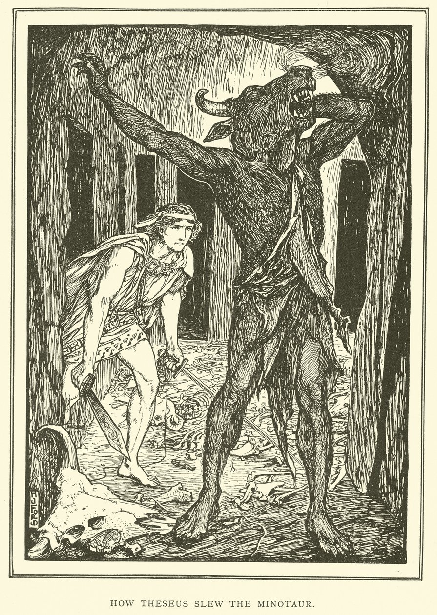 Wie Theseus den Minotaurus tötete von Henry Justice Ford