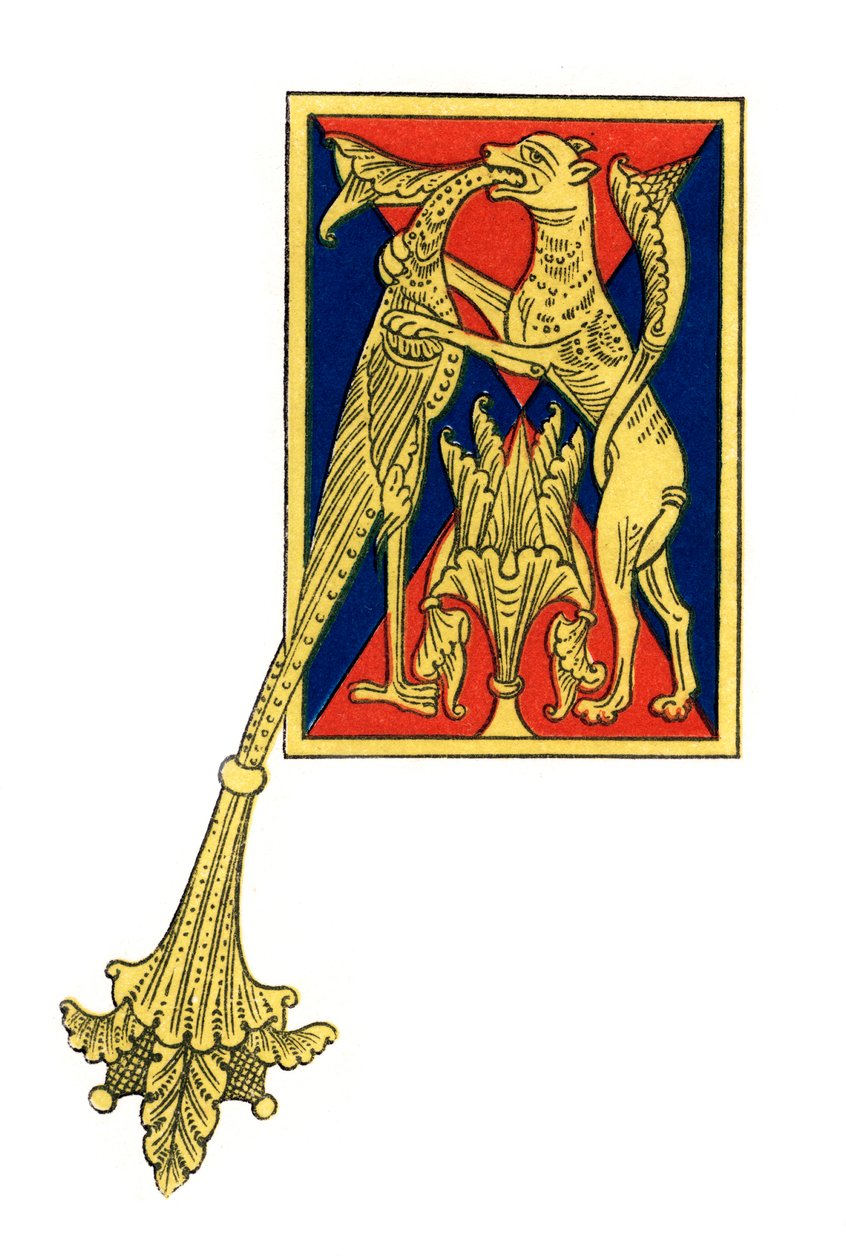 Initialbuchstabe A, 12. Jahrhundert, 1843 von Henry Shaw