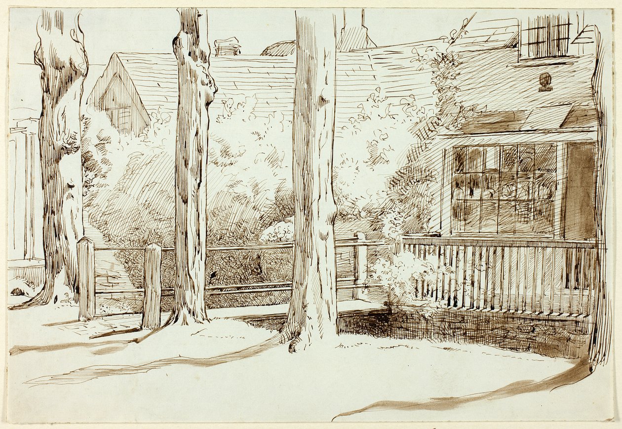 Haus und alte Bäume von Henry Stacy Marks