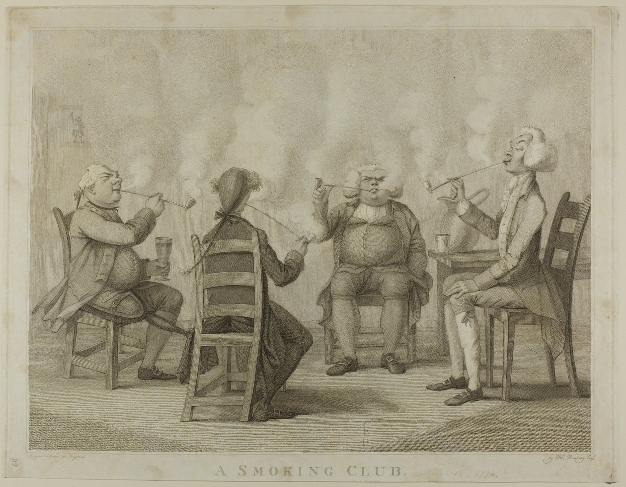 Ein Raucherclub von Henry William Bunbury