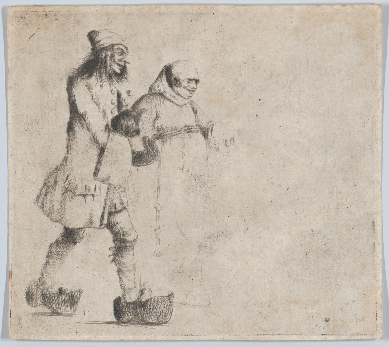 Fröhlicher Bauer und Mönch, 1770 von Henry William Bunbury