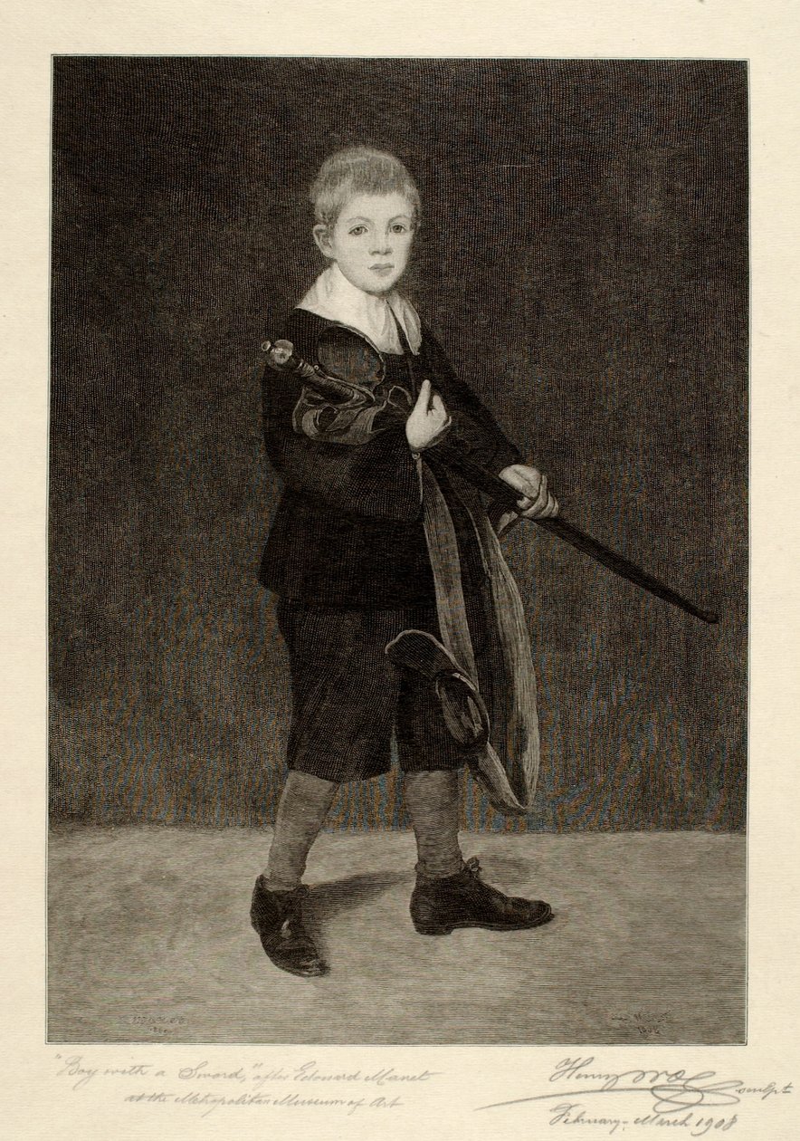 Junge mit Schwert von Henry Wolf