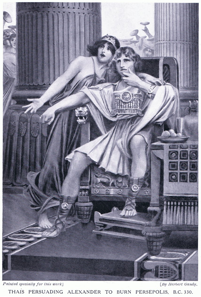 Thais überredet Alexander zur Verbrennung von Persepolis 330 v. Chr. von Herbert Gandy