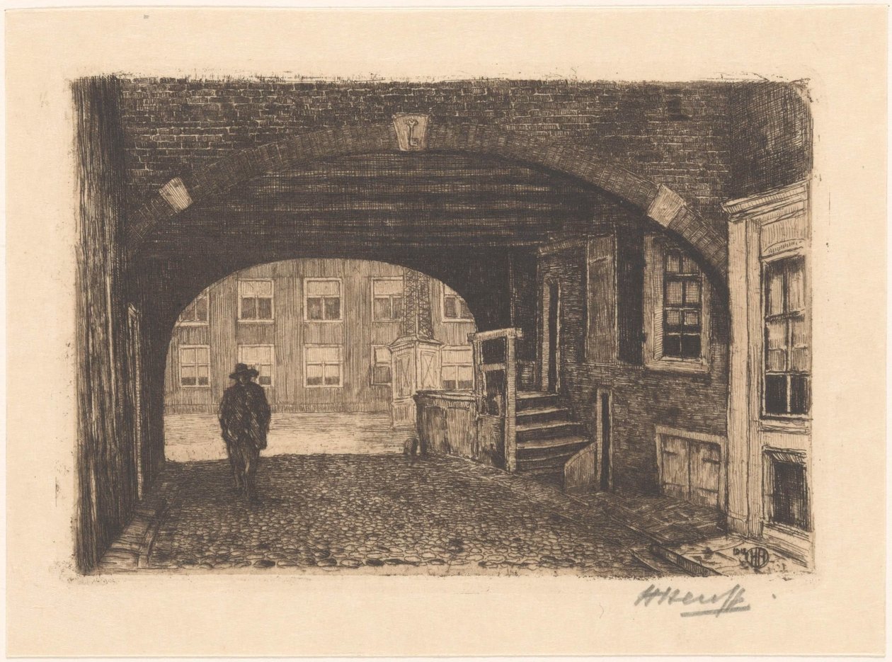 Sint-Pieterspoort in Amsterdam von Herman Heuff (signed by artist)