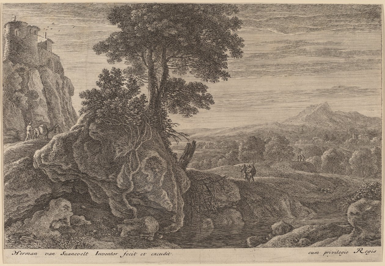 Haus auf einem Felsen von Herman van Swanevelt