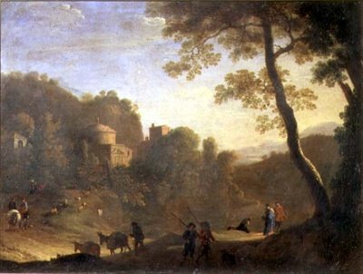 Landschaft mit Figuren von Herman van Swanevelt
