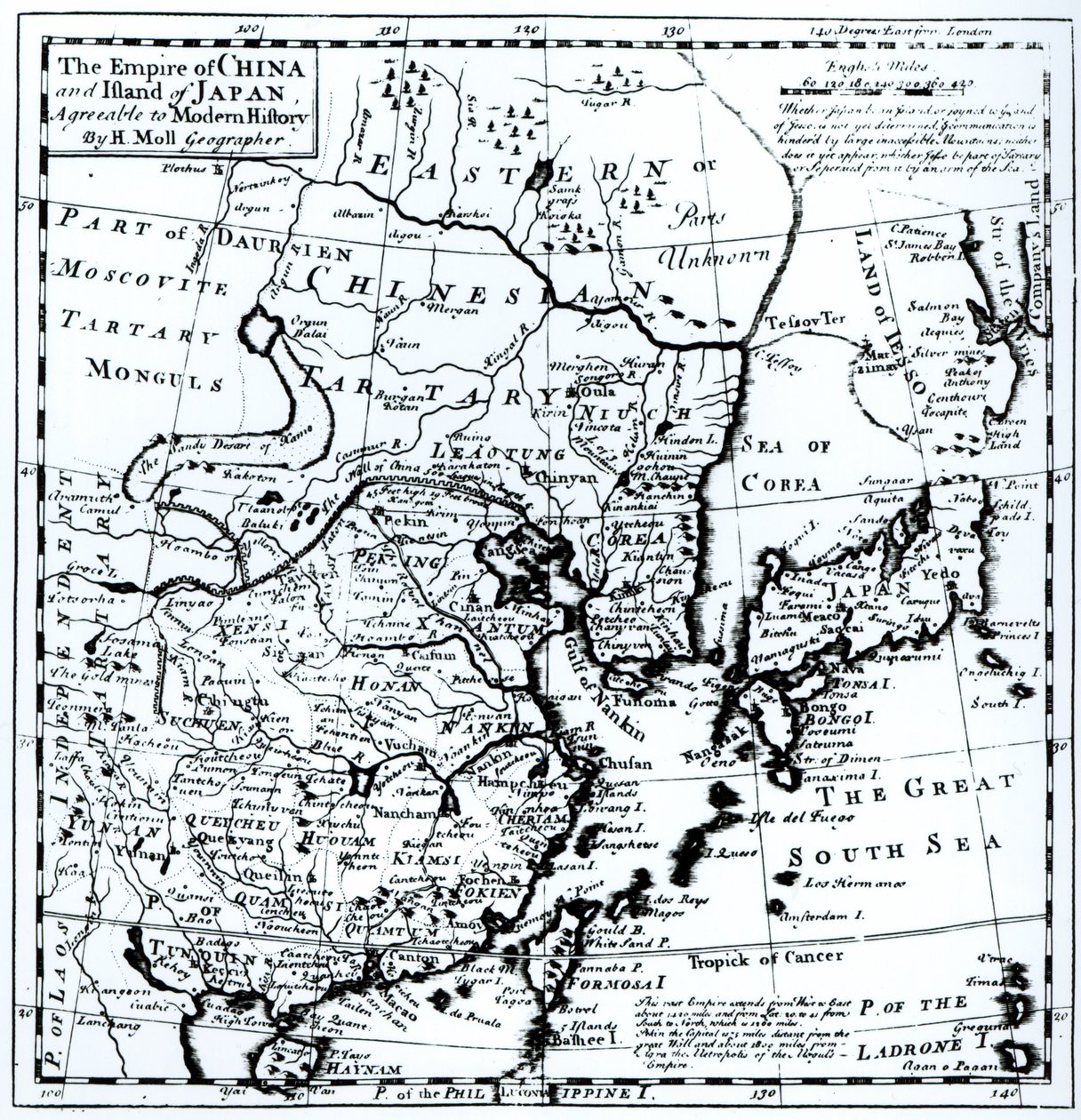 Das Reich von China und die Insel Japan, veröffentlicht in London von Hermann Moll