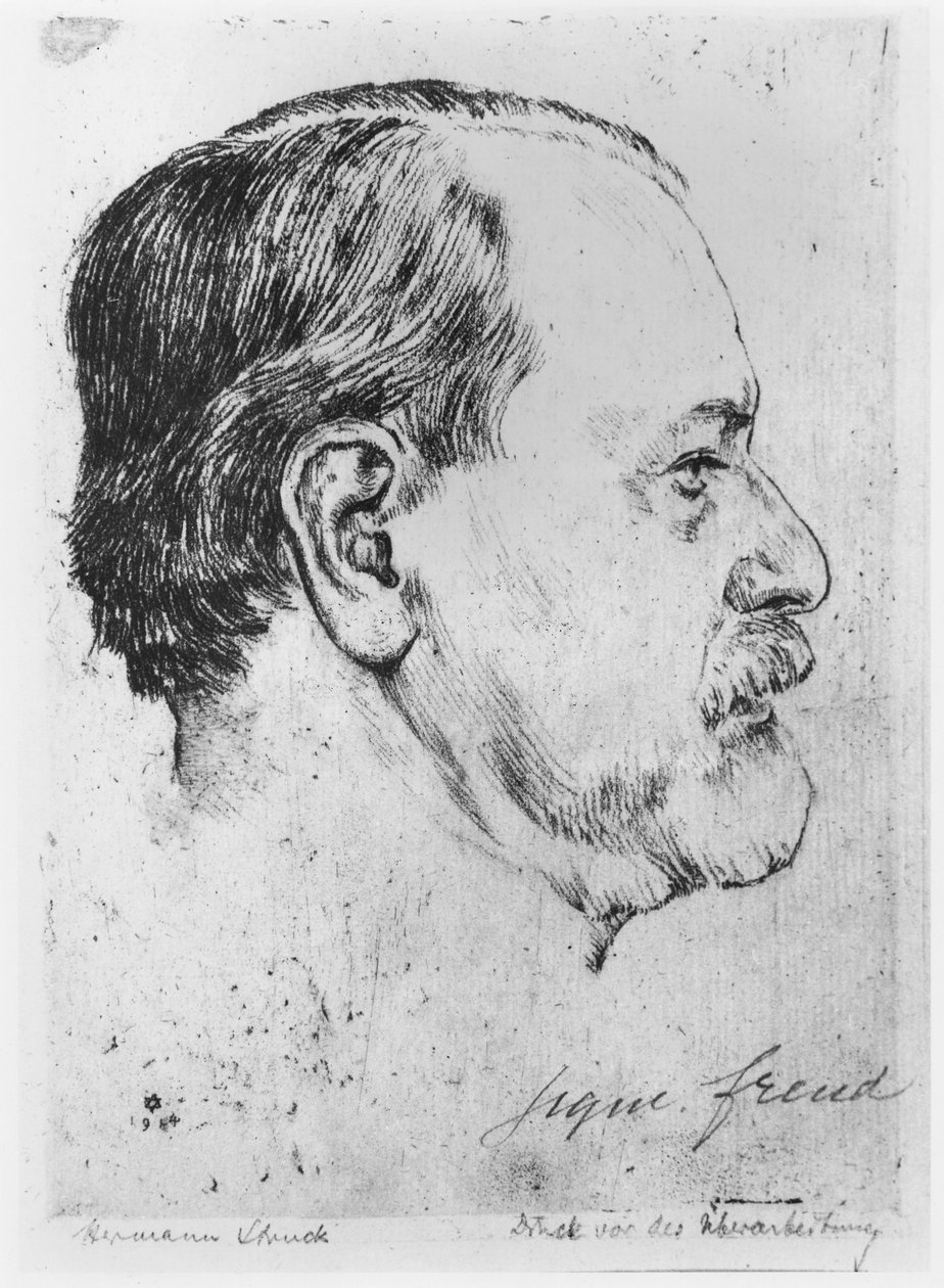 Porträt von Sigmund Freud (1856-1939) 1914 von Hermann Struck