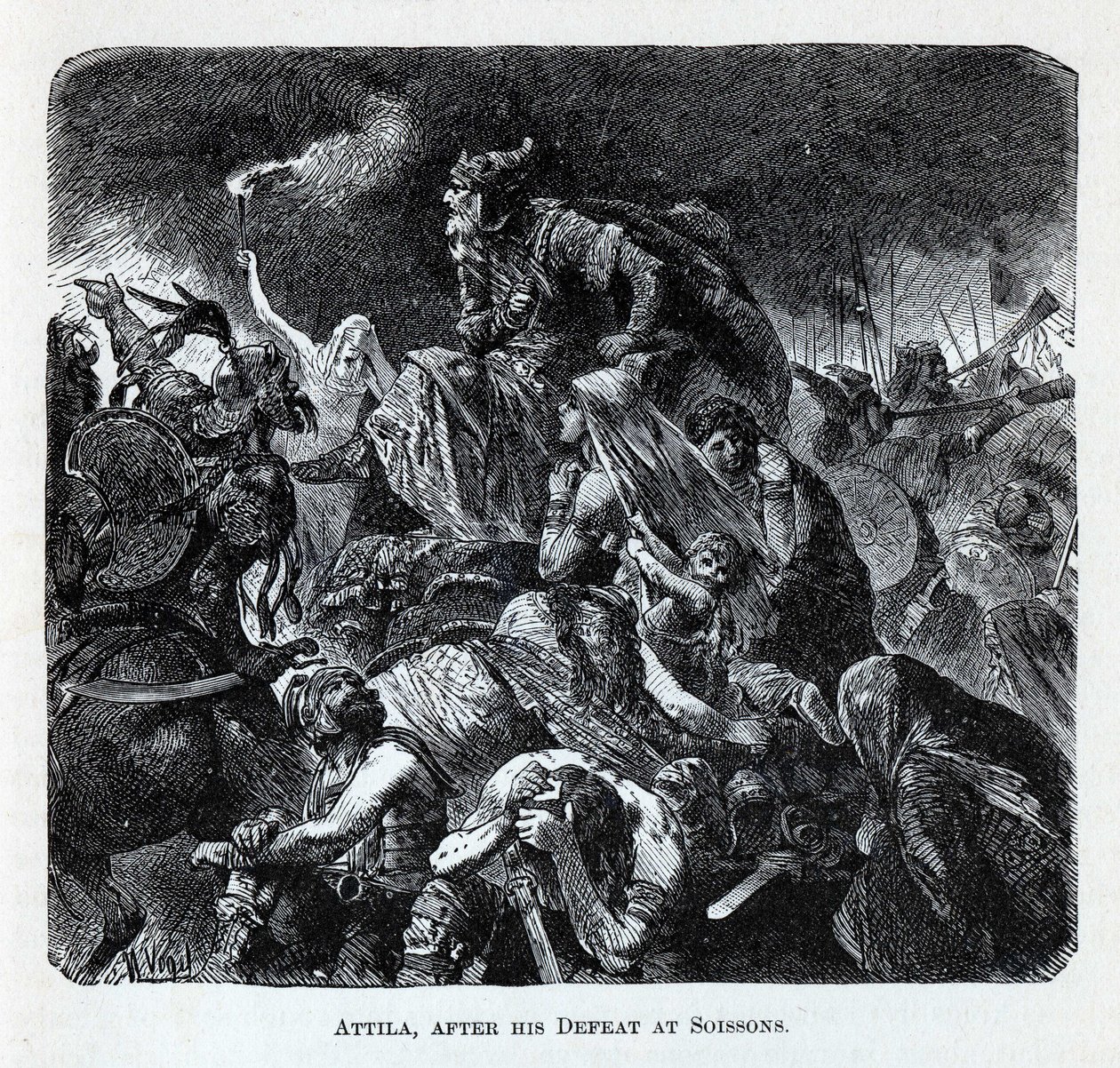 Attila nach seiner Niederlage bei Soissons, 1882 von Hermann Vogel