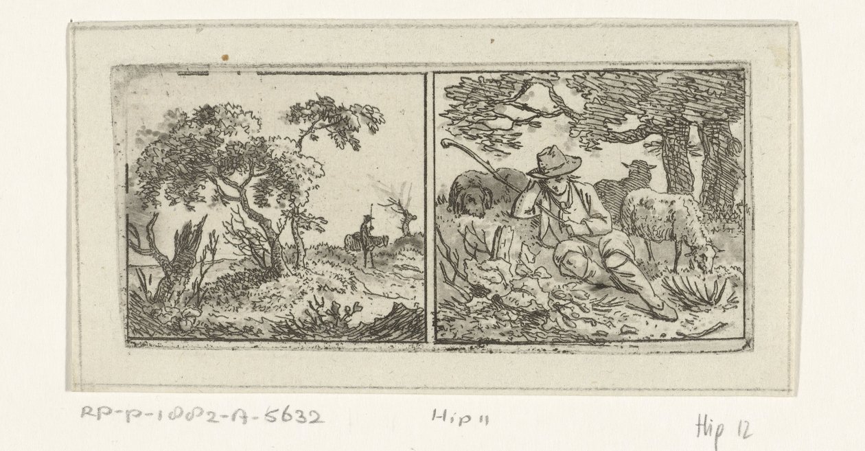 Landschaft und Hirte von Hermanus Fock