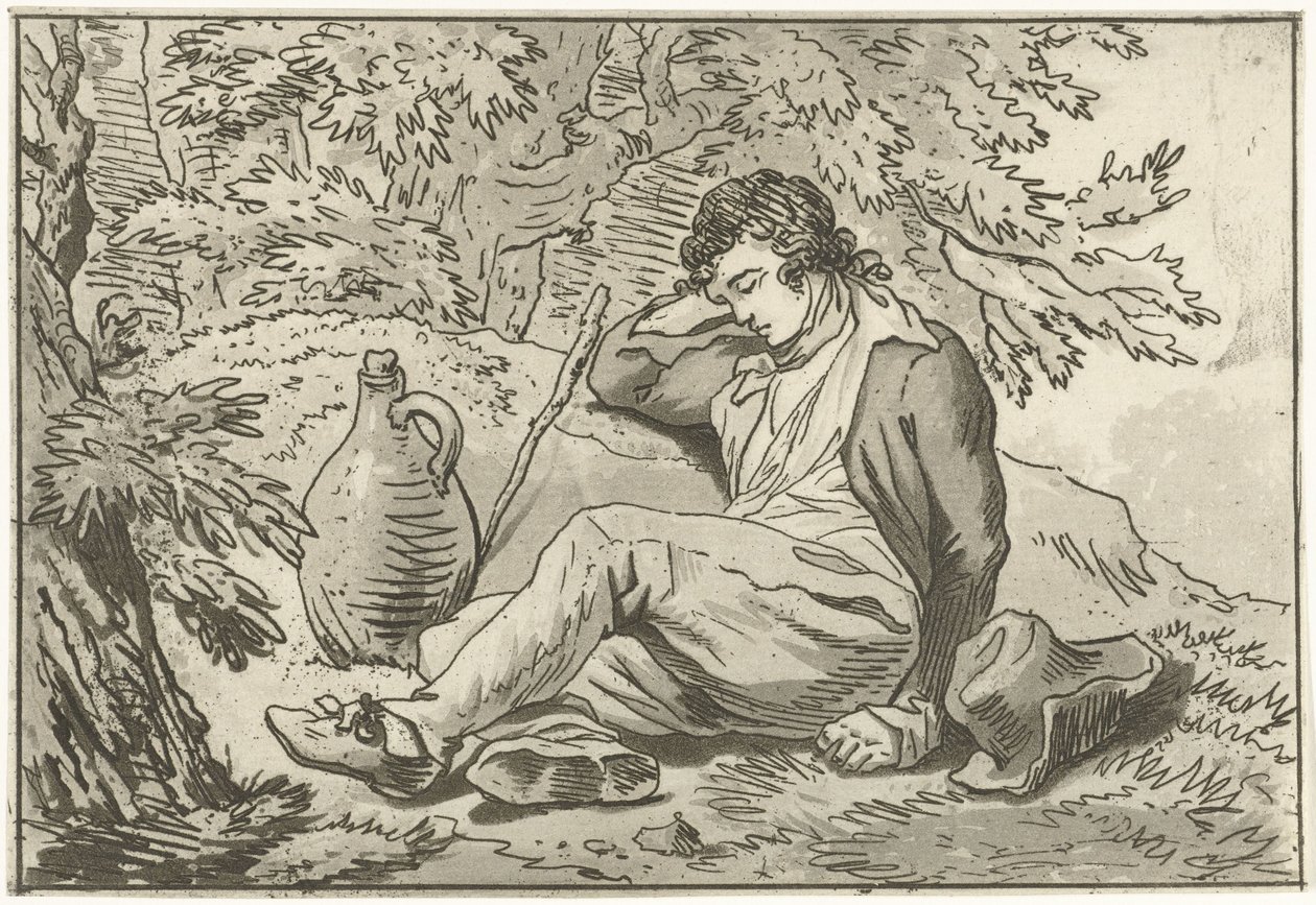 Schlafender Mann von Hermanus Fock