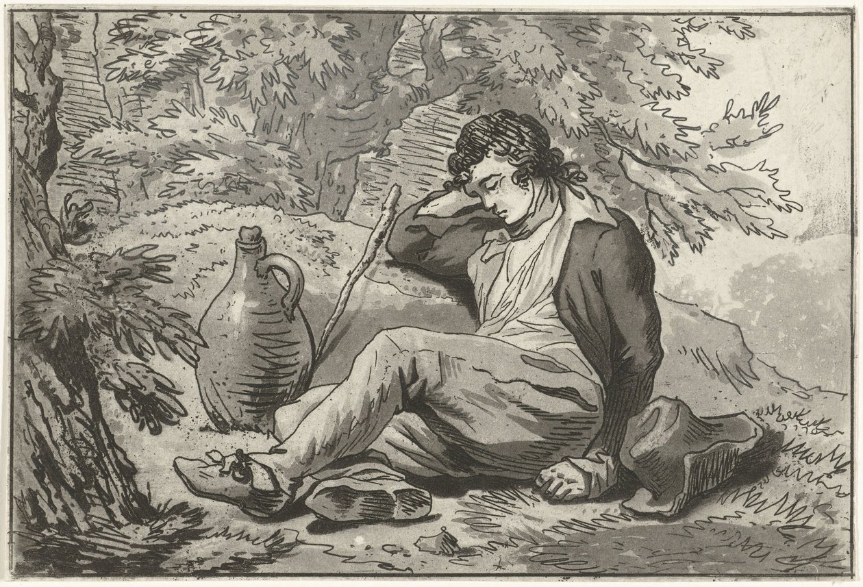 Schlafender Mann von Hermanus Fock