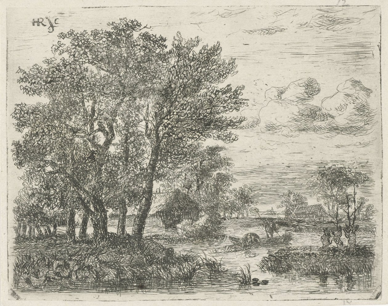 Fischer in einem Boot von Hermanus Jan Hendrik van Rijkelijkhuysen