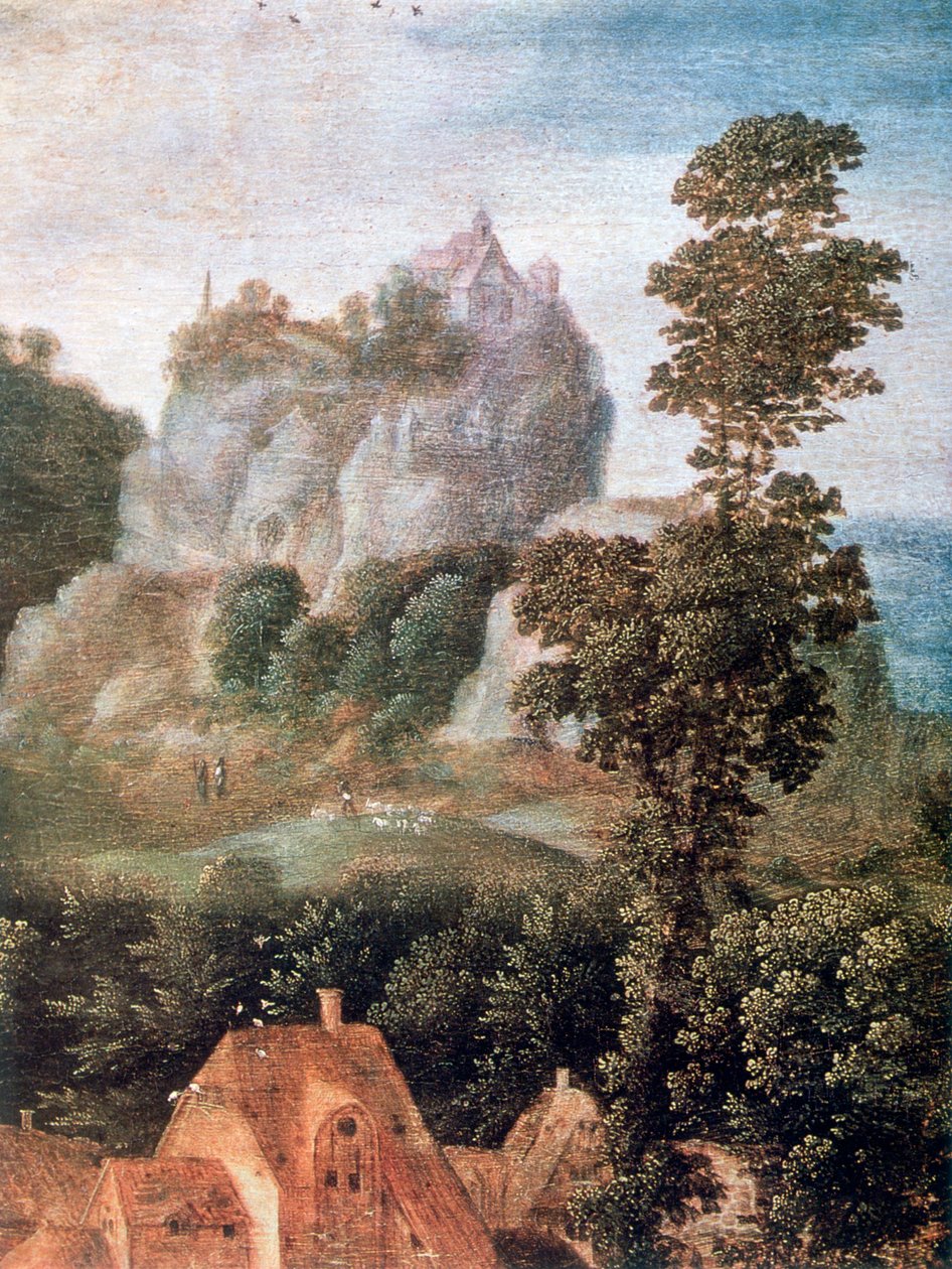 Flucht nach Ägypten (Detail), ca. 1530-1550 von Herri met de Bles