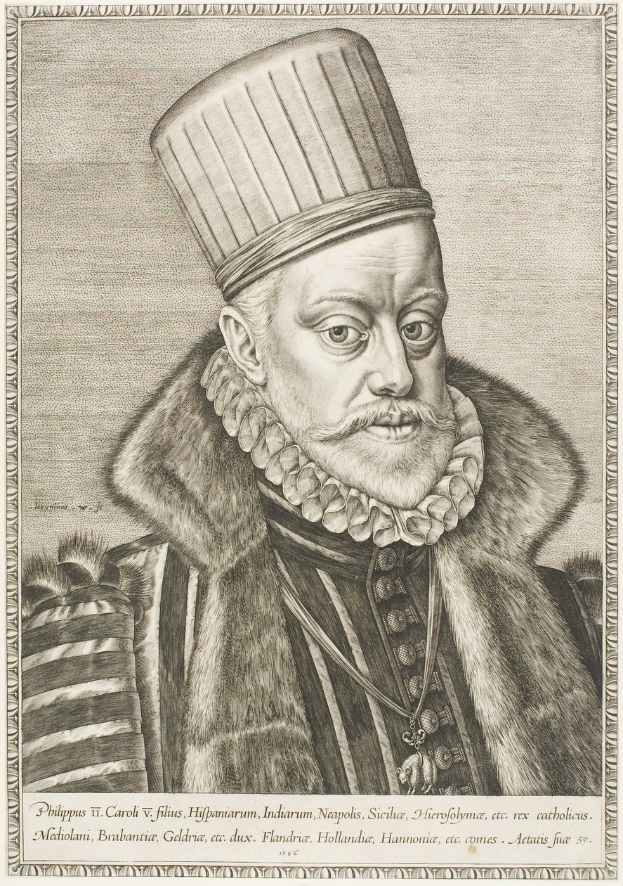 Philipp II., König von Spanien von Hieronymous Wierix