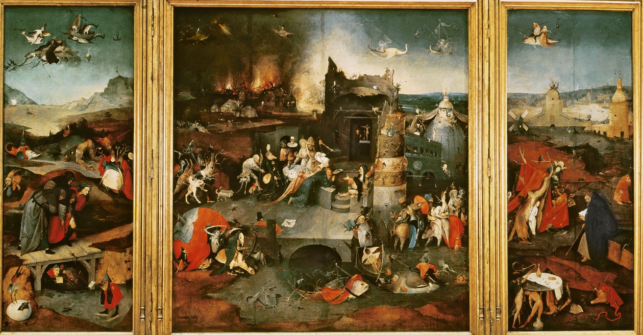 Triptychon: Die Versuchung des heiligen Antonius von Hieronymus Bosch