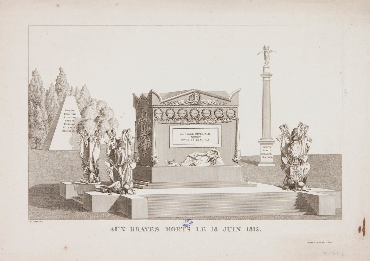 Die tapferen Toten des 18. Juni 1815, 1815 von Hippolyte Lecomte