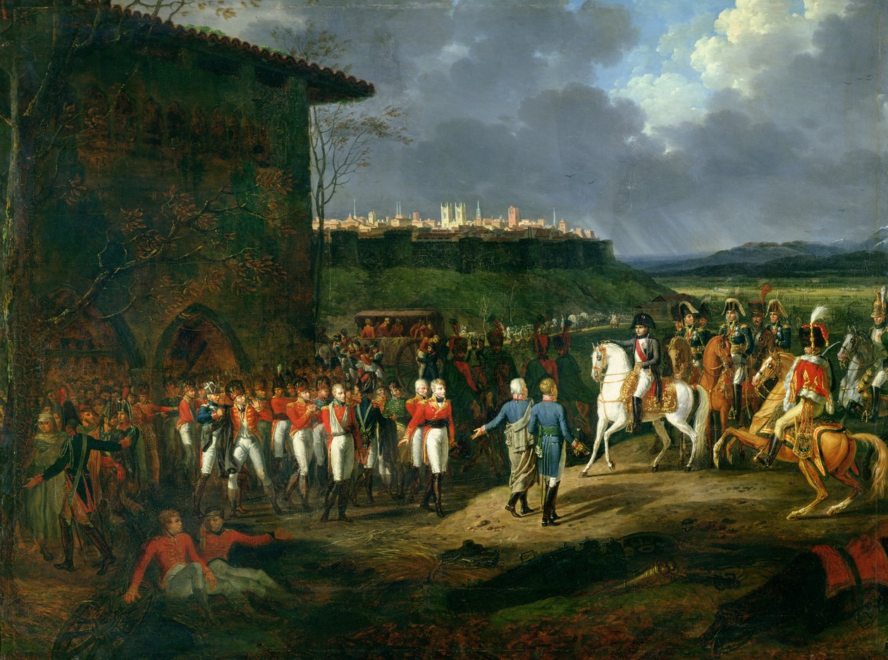 Die englischen Gefangenen in Astorga werden Napoleon Bonaparte (1769-1821) im Jahr 1809 vorgestellt, 1810 von Hippolyte Lecomte