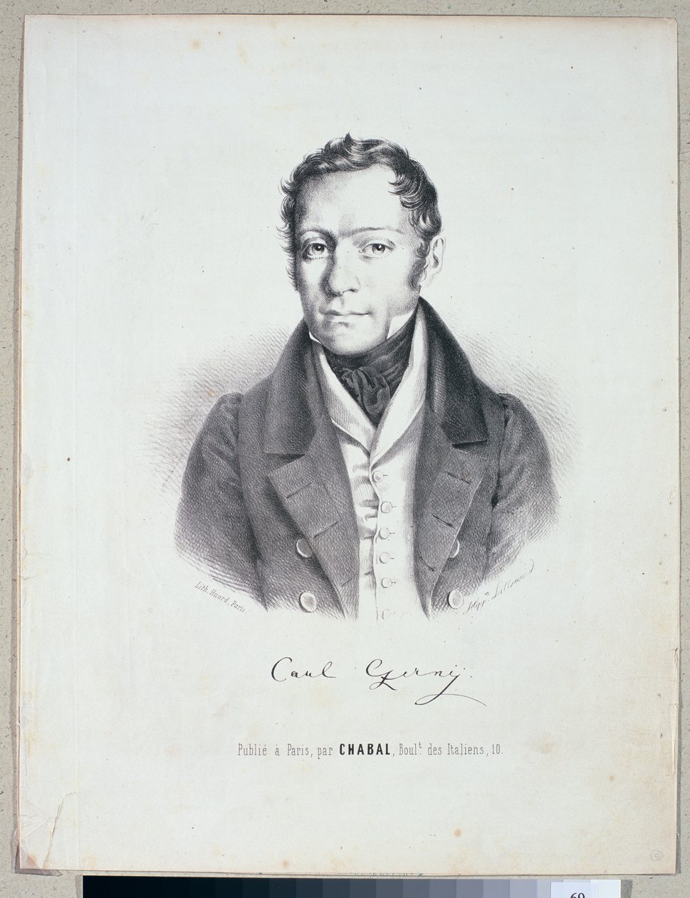 Carl Czerny (1791-1857) graviert von Huard von Hippolyte Lallemand