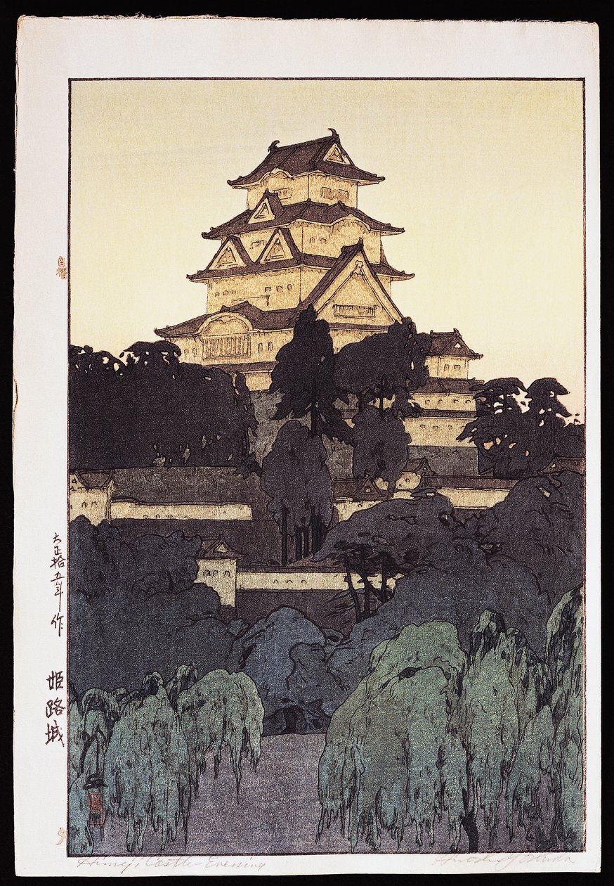 Abendansicht des Himeji-Schlosses von Hiroshi Yoshida