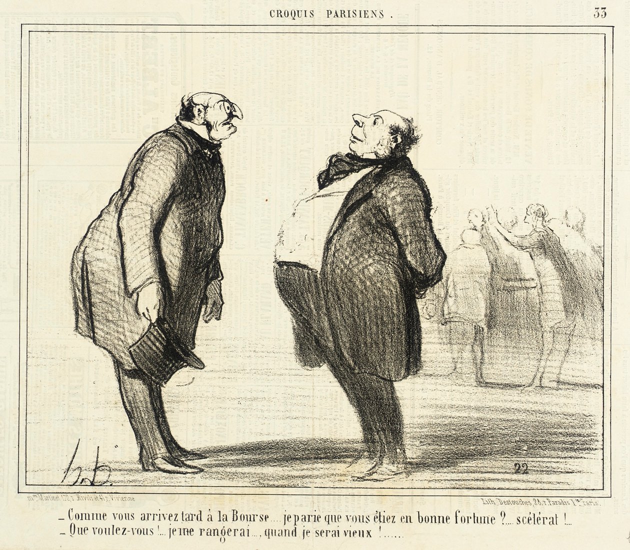 Wie spät Sie an der Börse ankommen von Honoré Daumier
