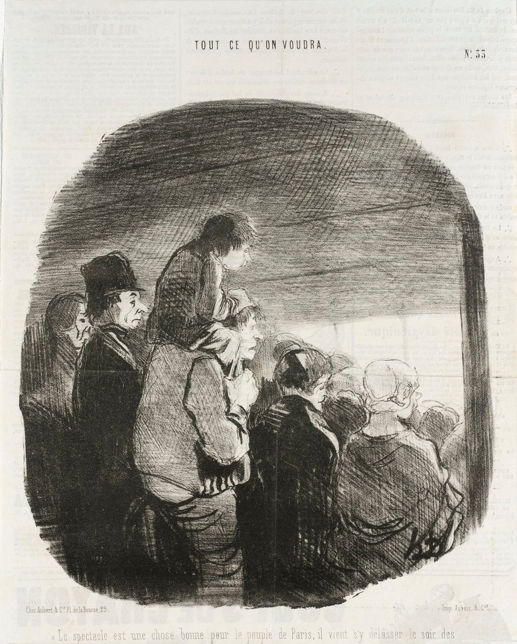 Das Schauspiel ist eine gute Sache für das Volk von Paris von Honoré Daumier