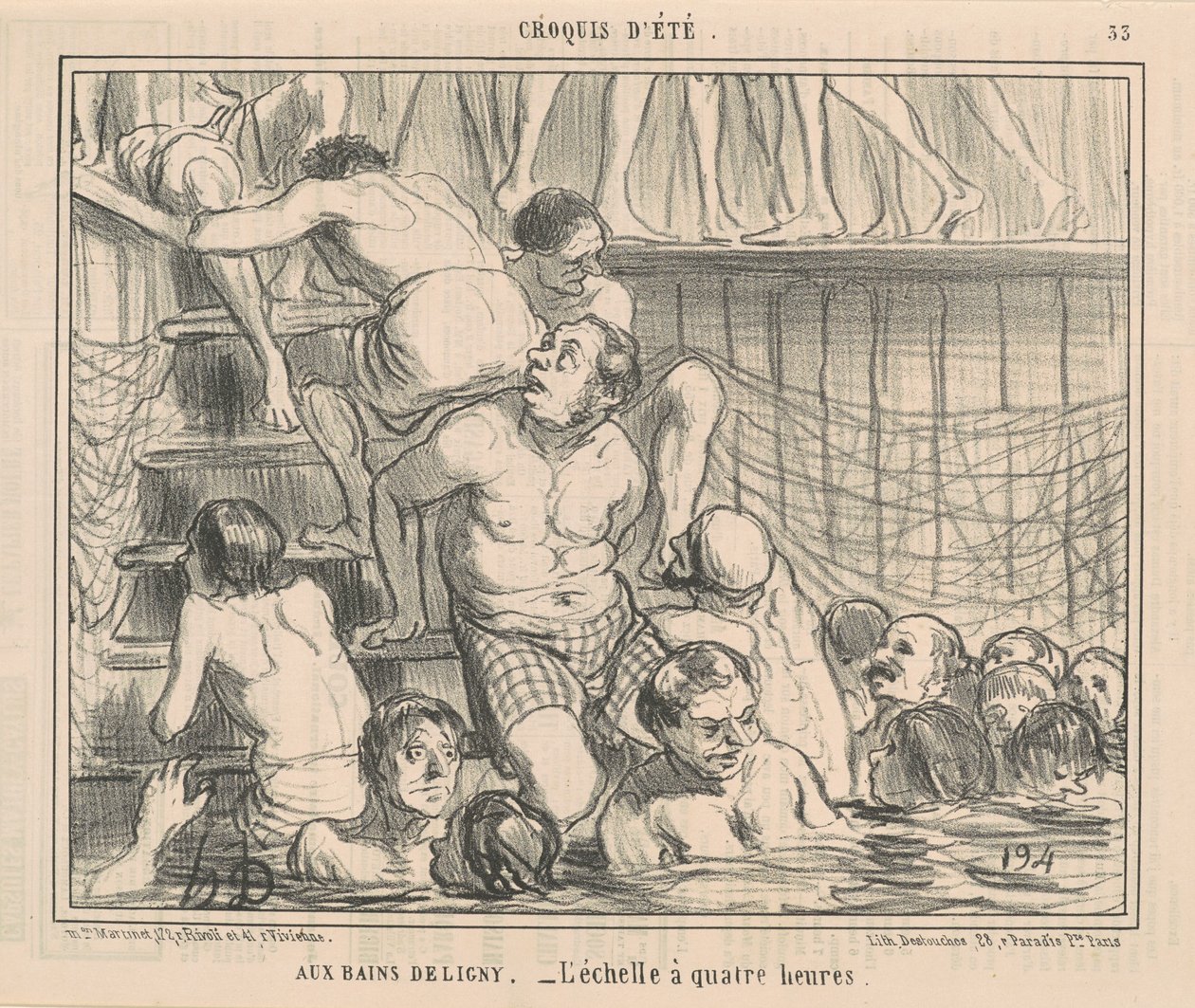 In den Bädern Deligny von Honoré Daumier