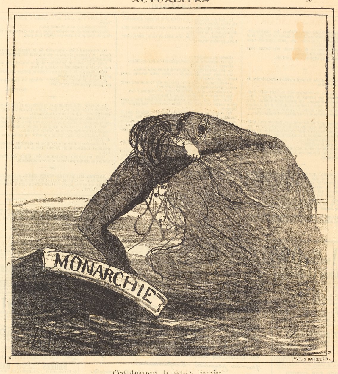 Es ist gefährlich, mit dem Wurfnetz zu fischen von Honoré Daumier