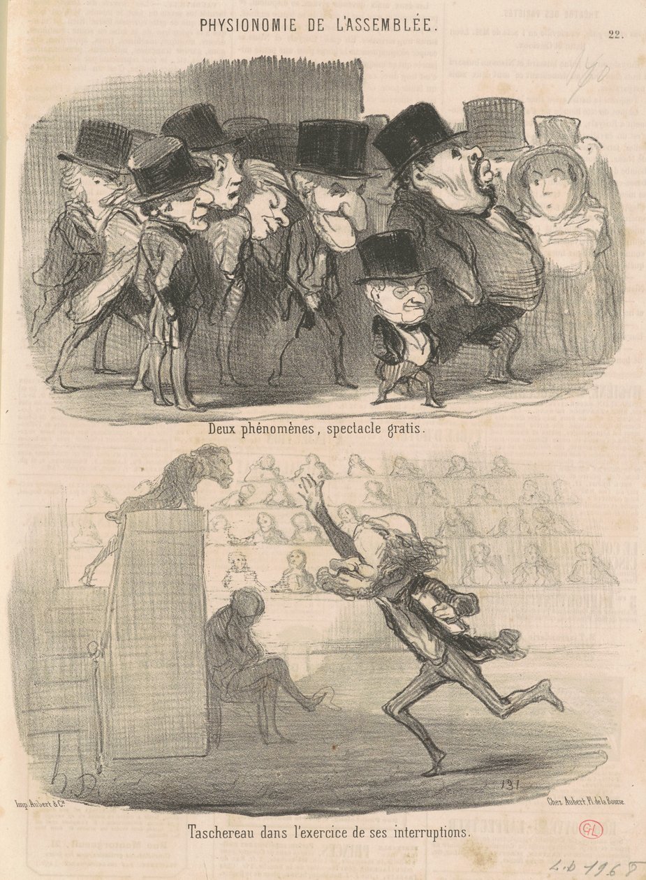 Deux phénomènes, spectacle gratis ... von Honoré Daumier