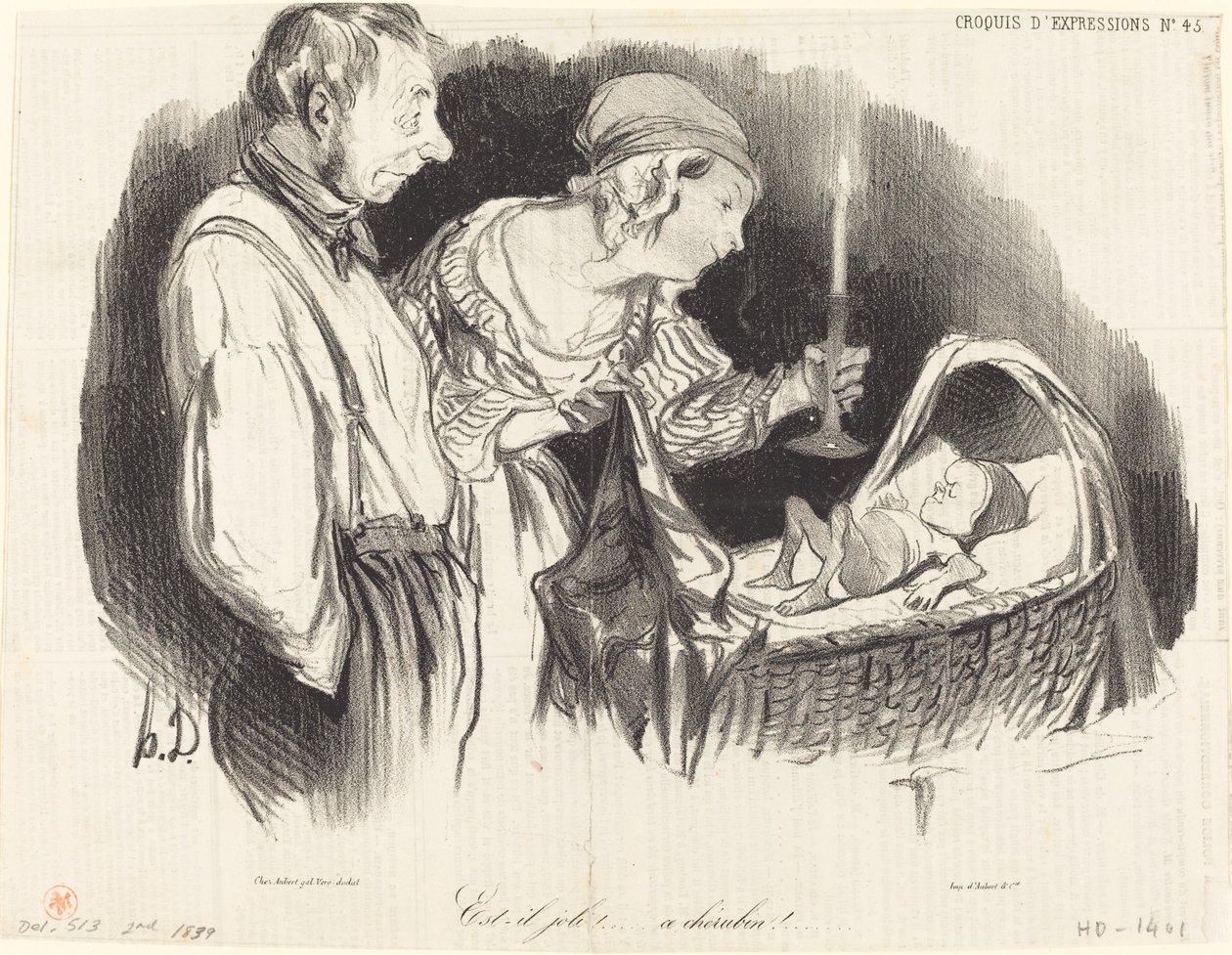 Ist er hübsch!... dieser Cherub! von Honoré Daumier