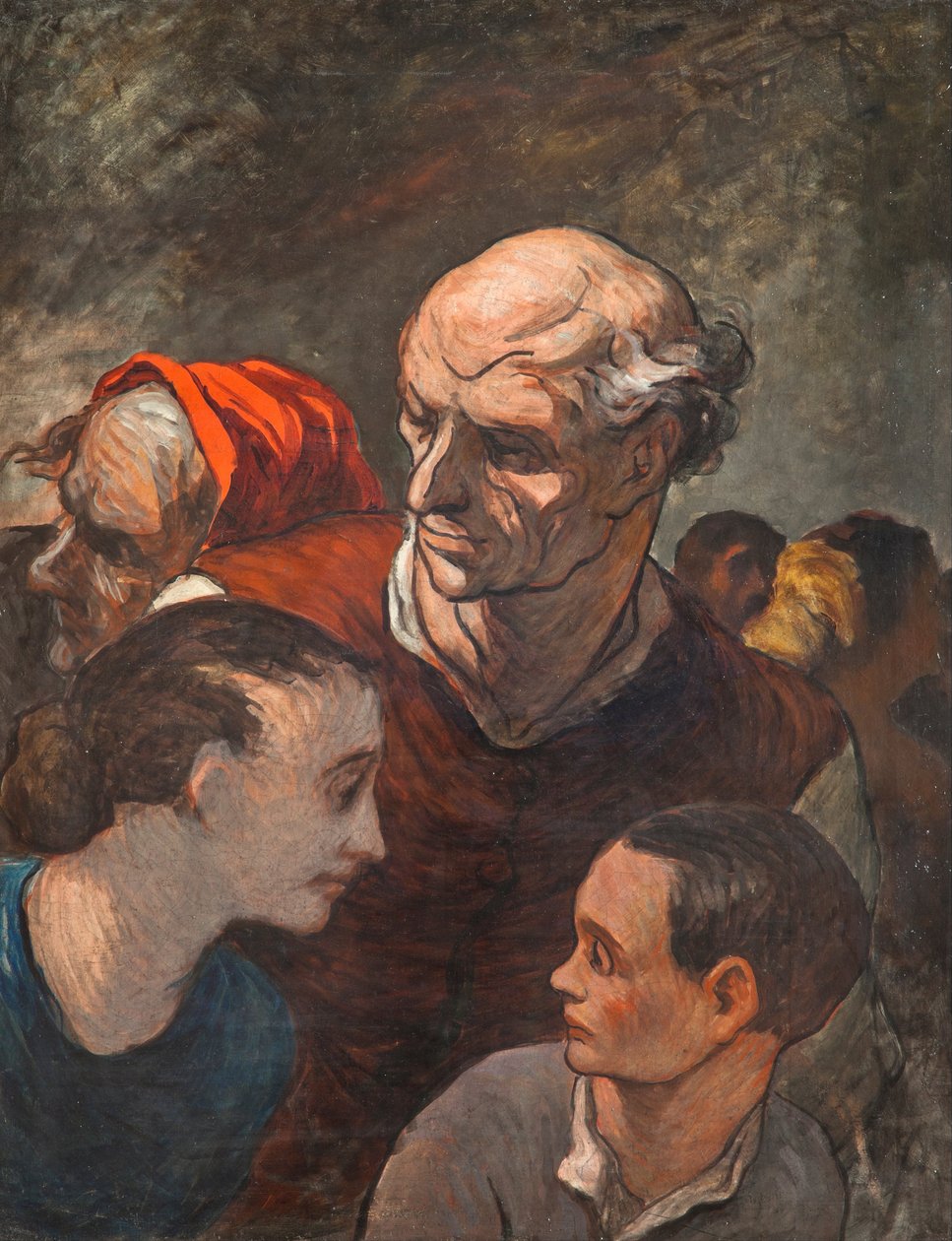 Familie auf den Barrikaden von Honoré Daumier