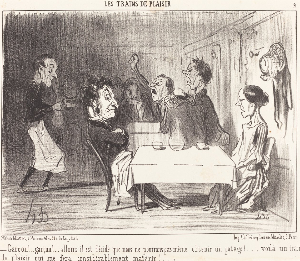 Garçon!... garçon!... allons il est décidé... von Honoré Daumier