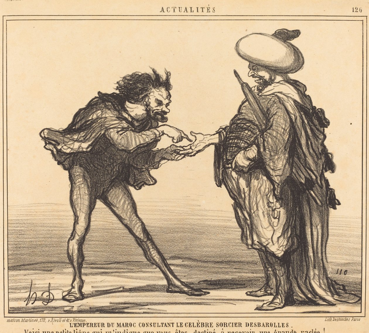 Der Kaiser von Marokko konsultiert... Desbarolles von Honoré Daumier