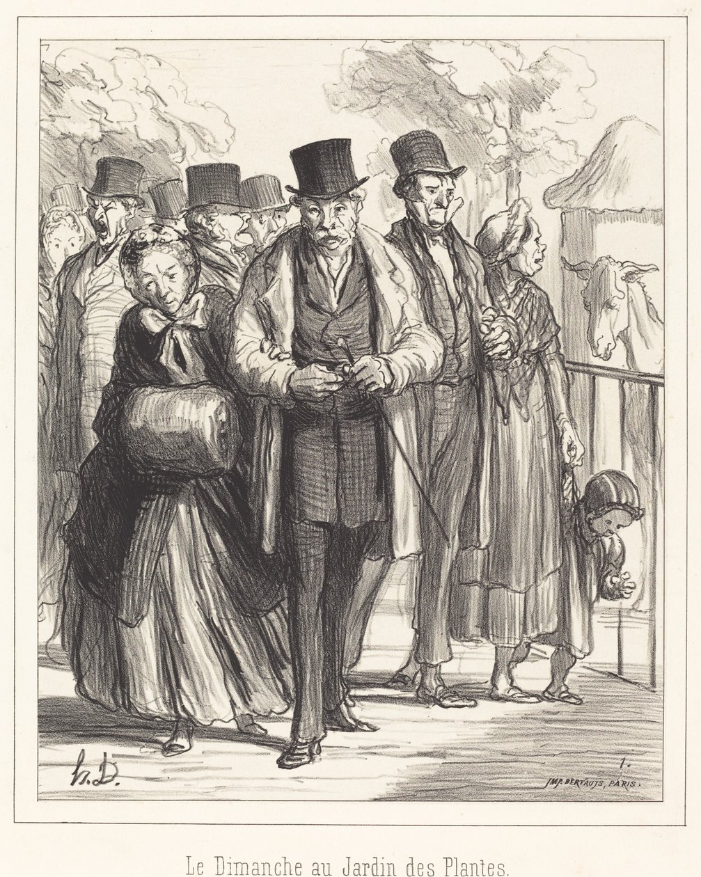 Sonntag im Jardin des Plantes von Honoré Daumier