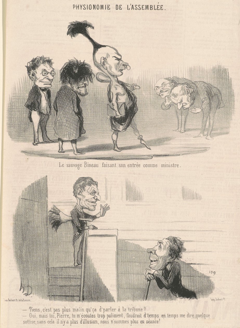 Der wilde Bineau macht seinen Einzug von Honoré Daumier