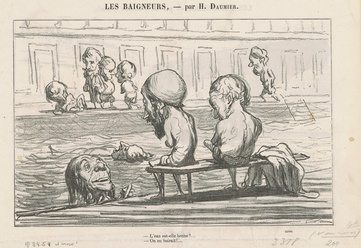 Ist das Wasser gut? ... / Ein volles Wasser von Honoré Daumier