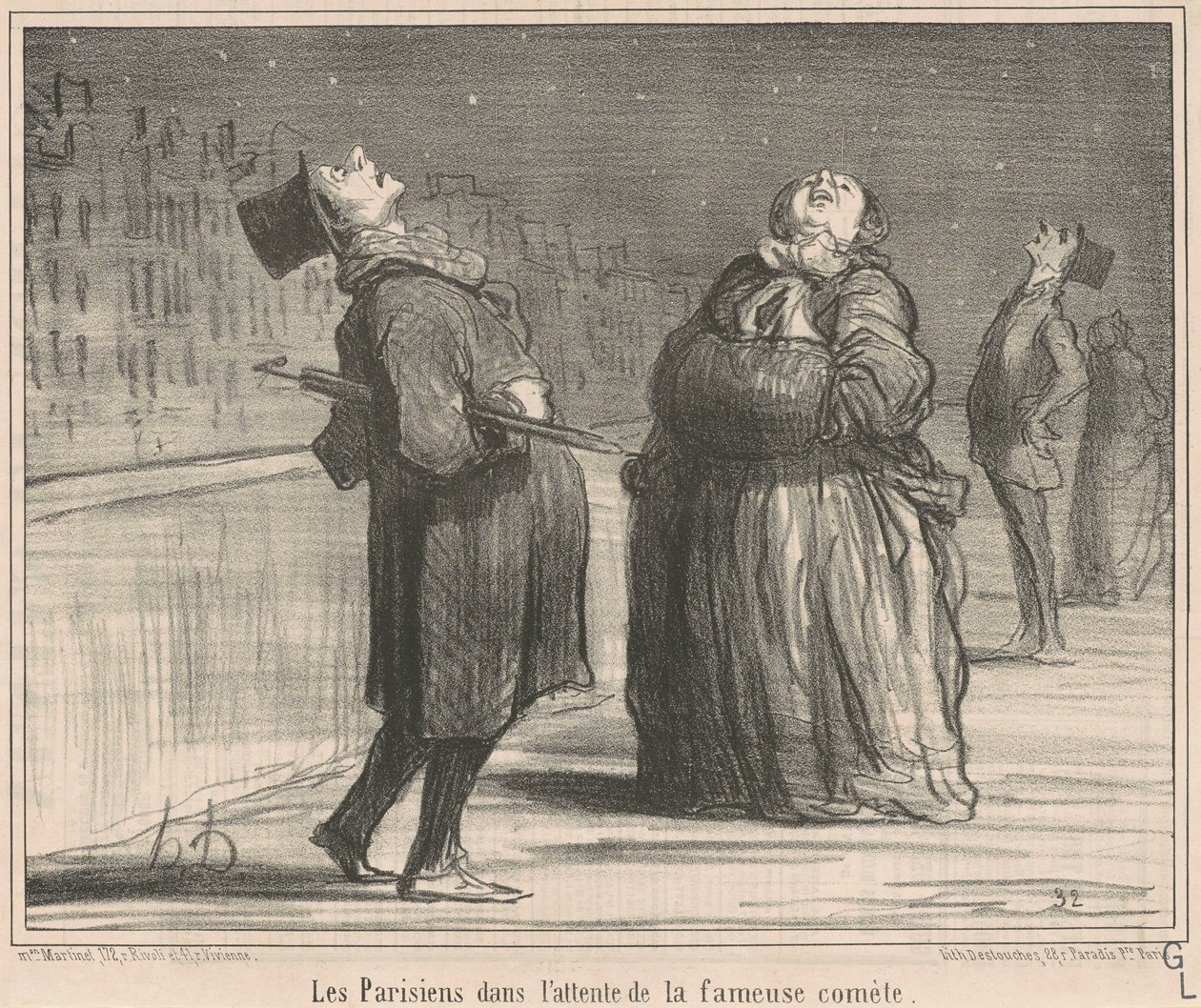 Die Pariser in Erwartung von Honoré Daumier
