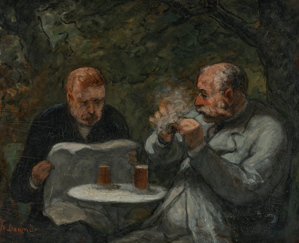 Die Biertrinker von Honoré Daumier