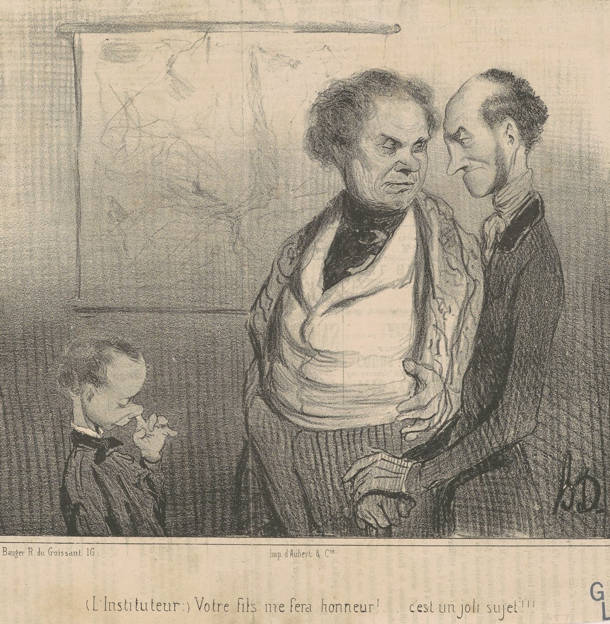 Der Lehrer: Ihr Sohn wird mir Ehre machen!... von Honoré Daumier