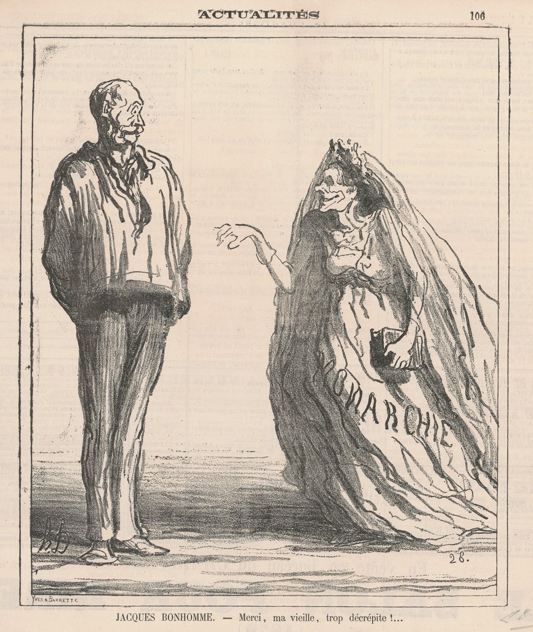 Danke, meine Alte, zu gebrechlich! ... von Honoré Daumier