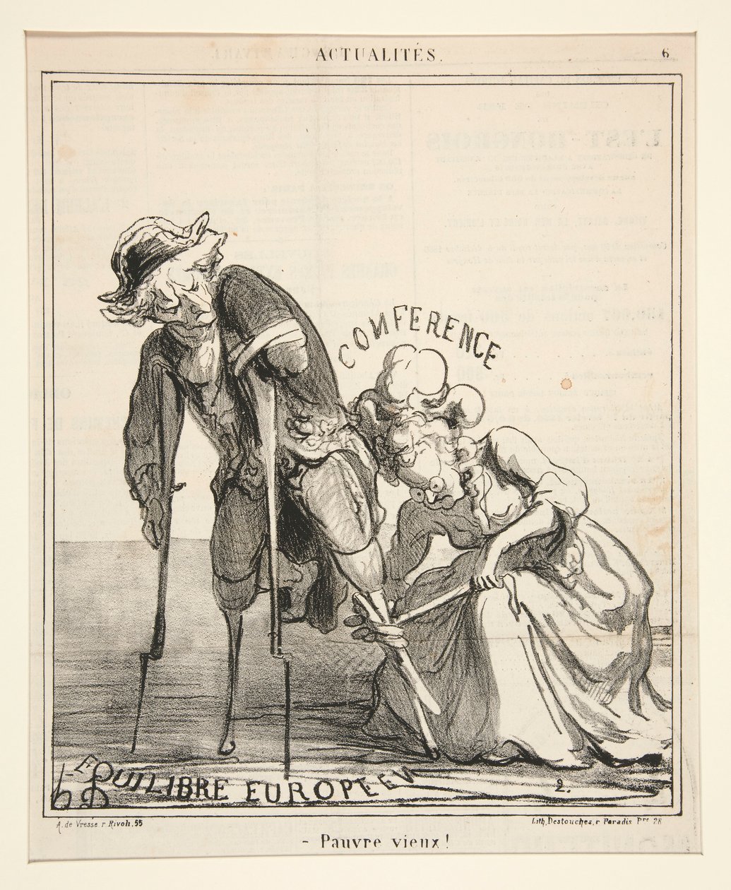 Armer Alter!, aus Actualites von Honoré Daumier
